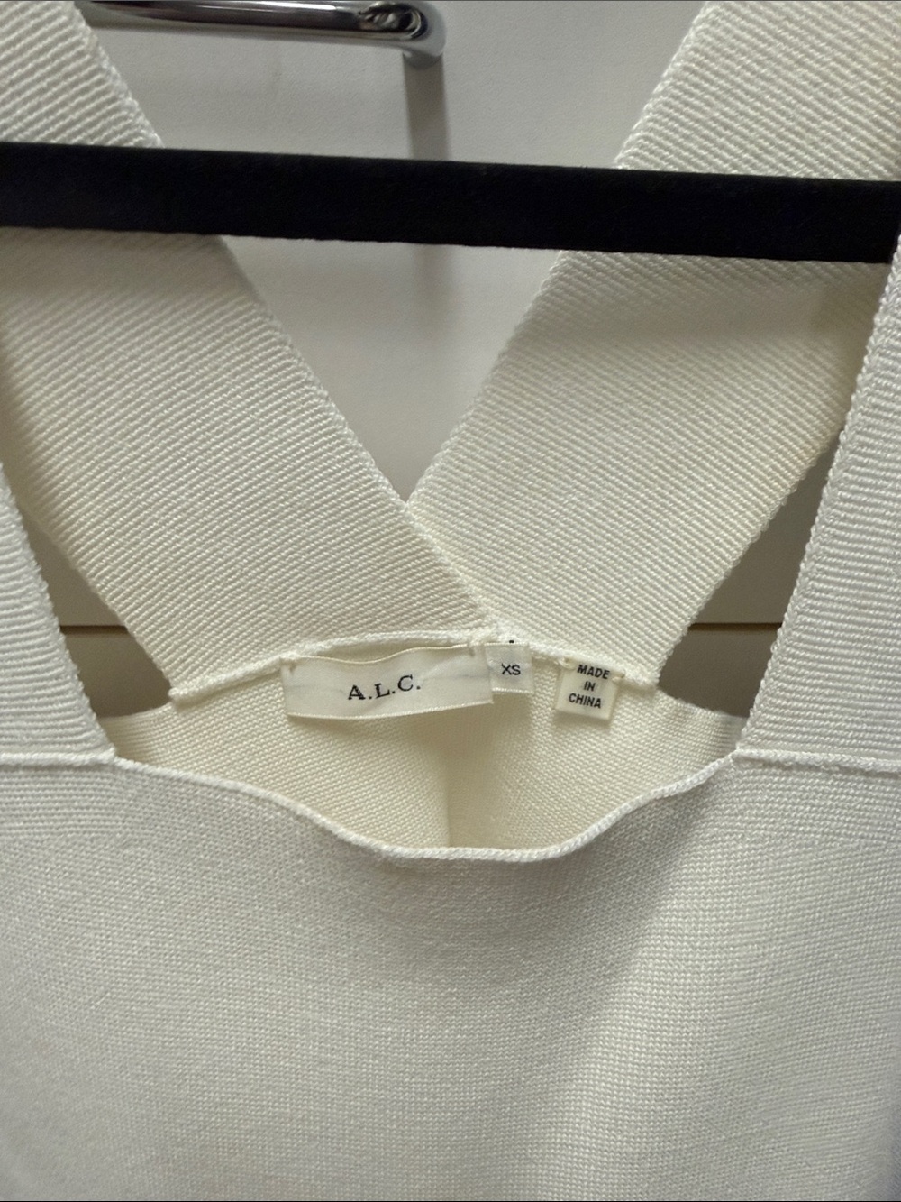 A.L.C. Cream Cross-Back Textured Tank - Picture 2 of 4